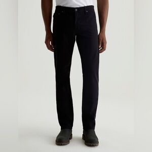 NWT AG The Graduate Tailored Leg Black Sueded Stretch Sateen Jean 36 X 34